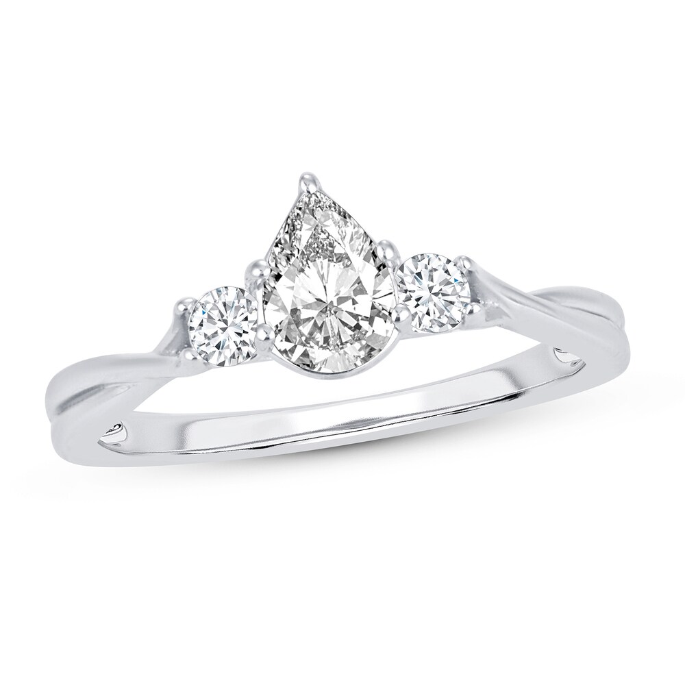 Diamond Ring 3/4 ct tw Pear-shaped 14K White Gold RBpqyki5