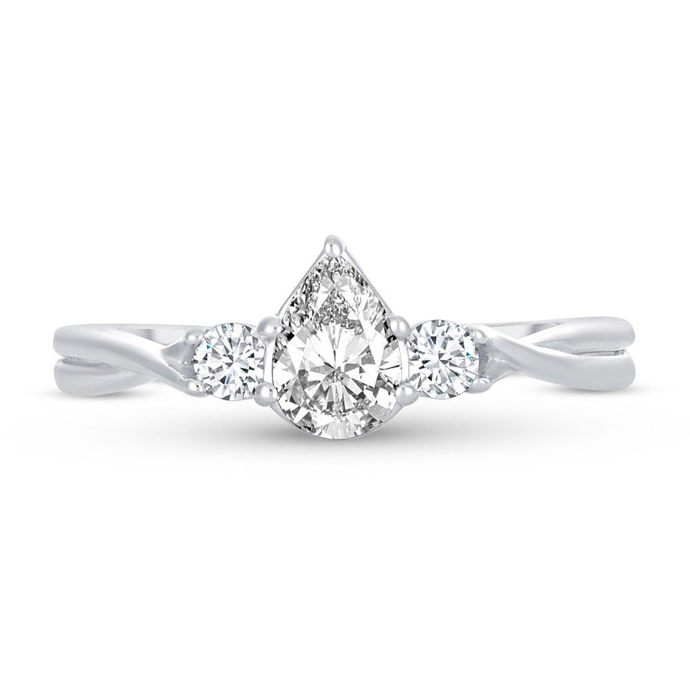 Diamond Ring 3/4 ct tw Pear-shaped 14K White Gold RBpqyki5