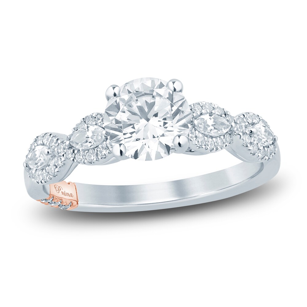 Pnina Tornai Diamond Engagement Ring 1-1/3 ct tw Round/Marquise 14K White Gold RHoasAHB