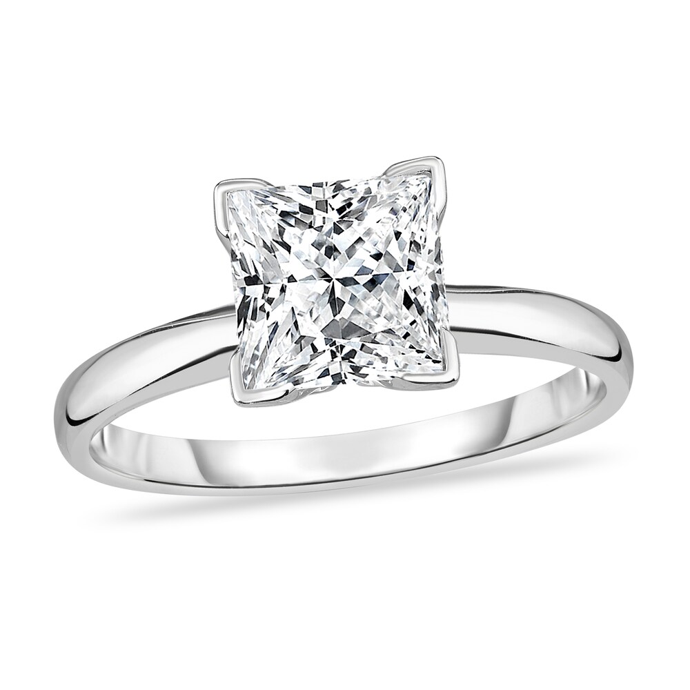 Diamond Solitaire Ring 1-1/3 ct tw Princess 14K White Gold (I2/I) RSOdrUA9