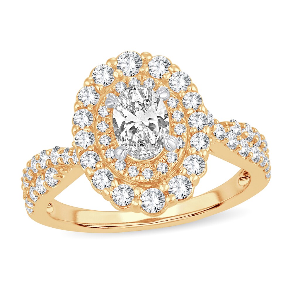 Diamond Ring 1-1/3 ct tw Oval 14K Yellow Gold RcplIcnV