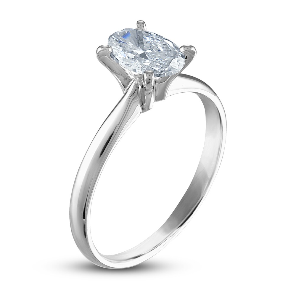 Diamond Solitaire Ring 1 ct tw Oval 14K White Gold (I2/I) Re8eUHiO