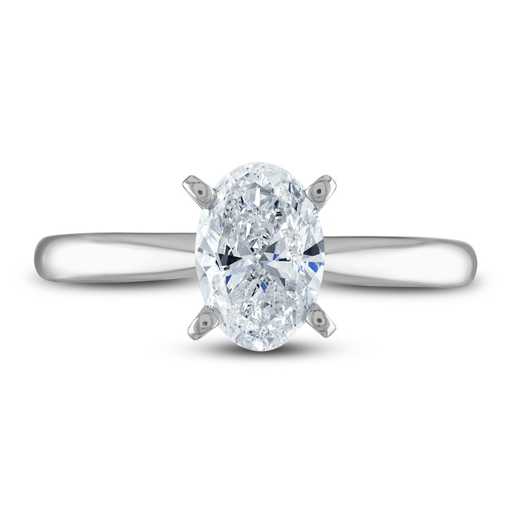 Diamond Solitaire Ring 1 ct tw Oval 14K White Gold (I2/I) Re8eUHiO