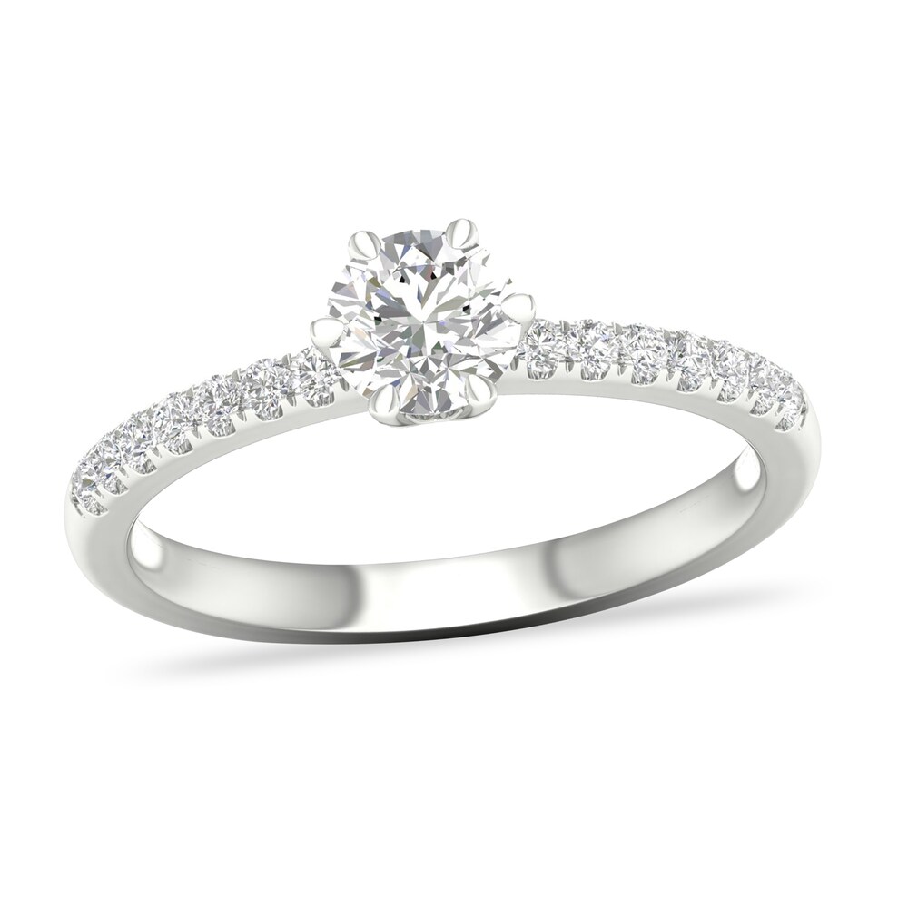 Diamond Ring 1/2 ct tw Round-cut 14K White Gold Renp04IK