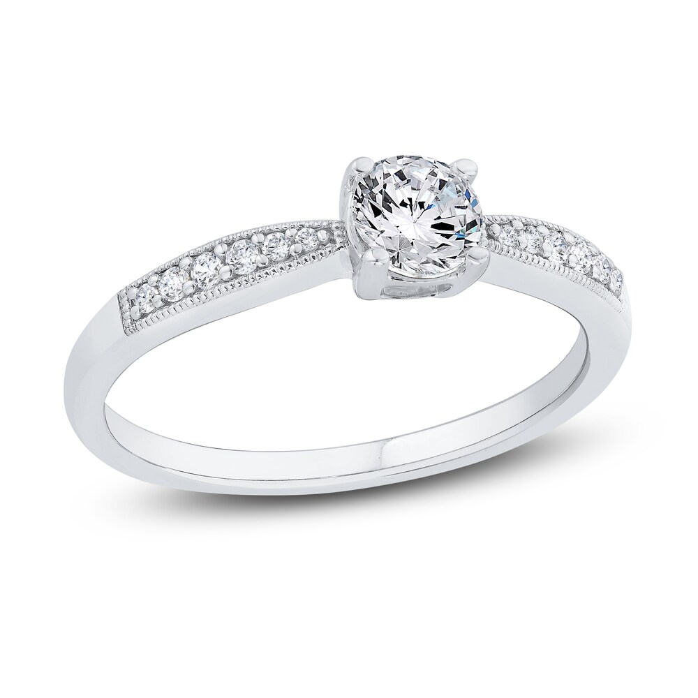 Diamond Engagement Ring 1/2 ct tw Round 14K White Gold RndgQxpK