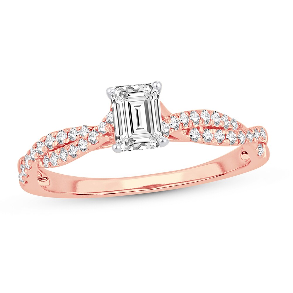Diamond Ring 3/4 ct tw Emerald-cut 14K Rose Gold RuuMNE1L