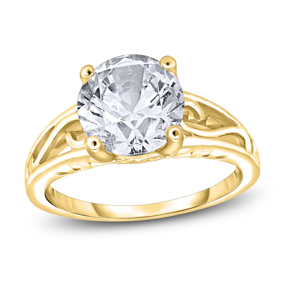 Diamond Solitaire Scroll Engagement Ring 2 ct tw Round 14K Yellow Gold (I2/I) SBGLfGEQ