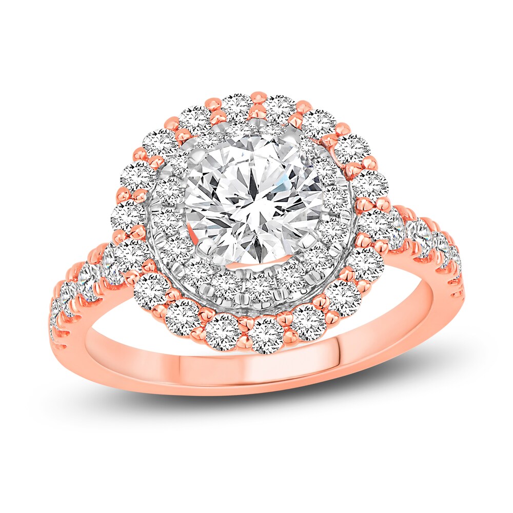 Diamond Engagement Ring 1-7/8 ct tw Round 14K Two-Tone Gold SCSH3XsB