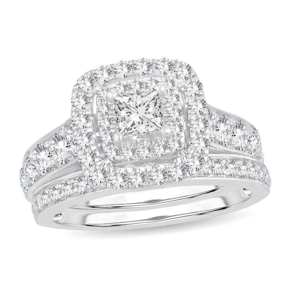 Diamond Bridal Set 2 ct tw Princess 14K White Gold SI1YS17I
