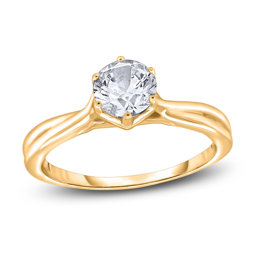 Diamond Solitaire Twist Engagement Ring 1/2 ct tw Round 14K Yellow Gold (I2/I) SIiqNOyJ