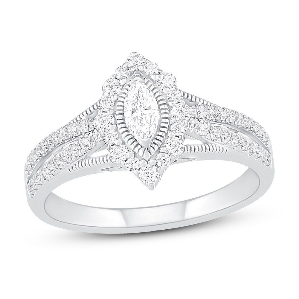 Diamond Engagement Ring 3/4 ct tw Round 14K White Gold SItSyQkl