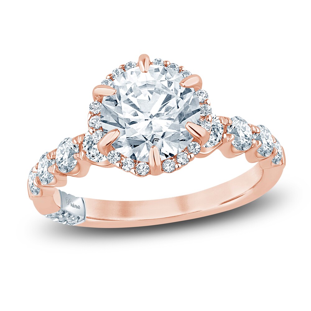Pnina Tornai Lab-Created Diamond Engagement Ring 2-7/8 ct tw Round 14K Rose Gold SOZcOFEK