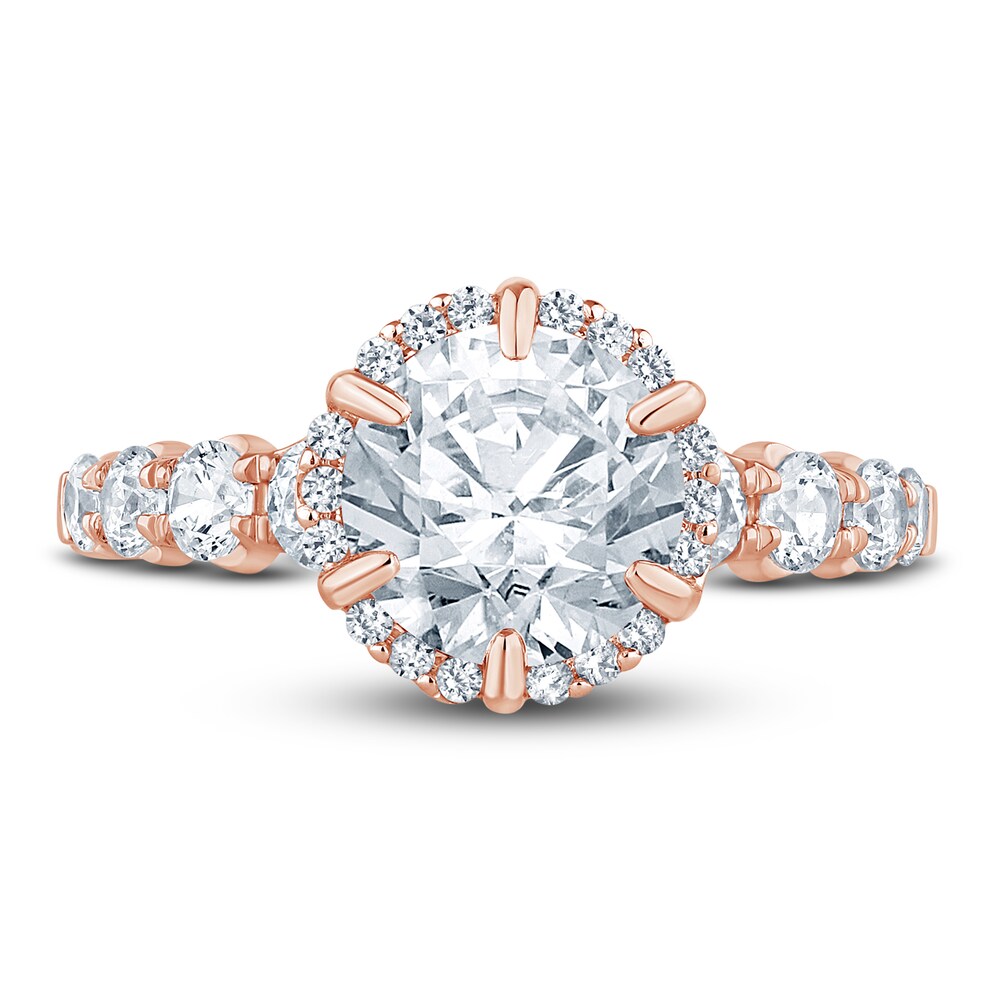 Pnina Tornai Lab-Created Diamond Engagement Ring 2-7/8 ct tw Round 14K Rose Gold SOZcOFEK