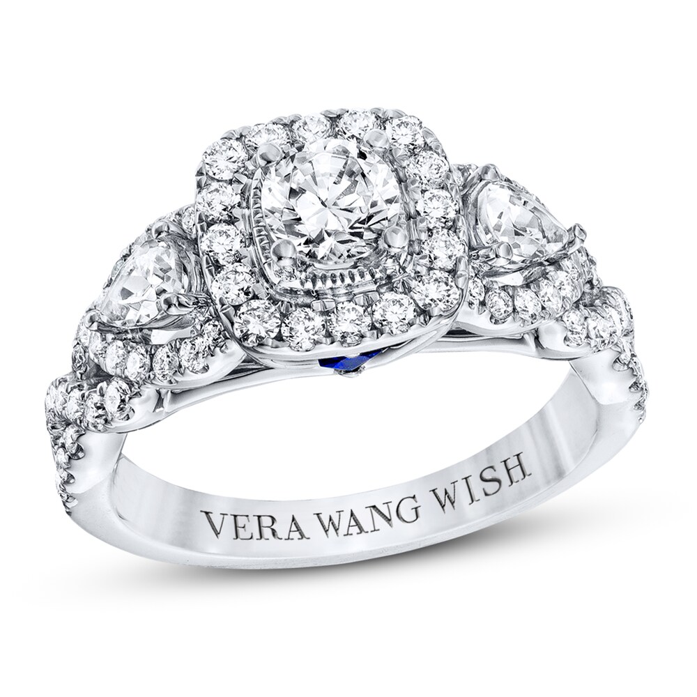 Vera Wang WISH 1-3/8 ct tw Diamond Engagement Ring 14K White Gold Ring SRqmsOSz