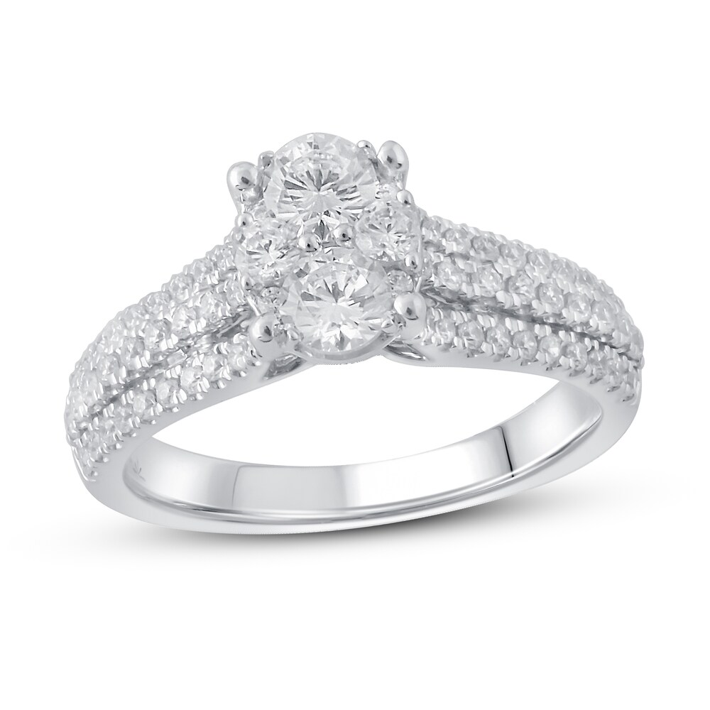 Diamond Engagement Ring 1 ct tw Round 14K White Gold SYmENfuU