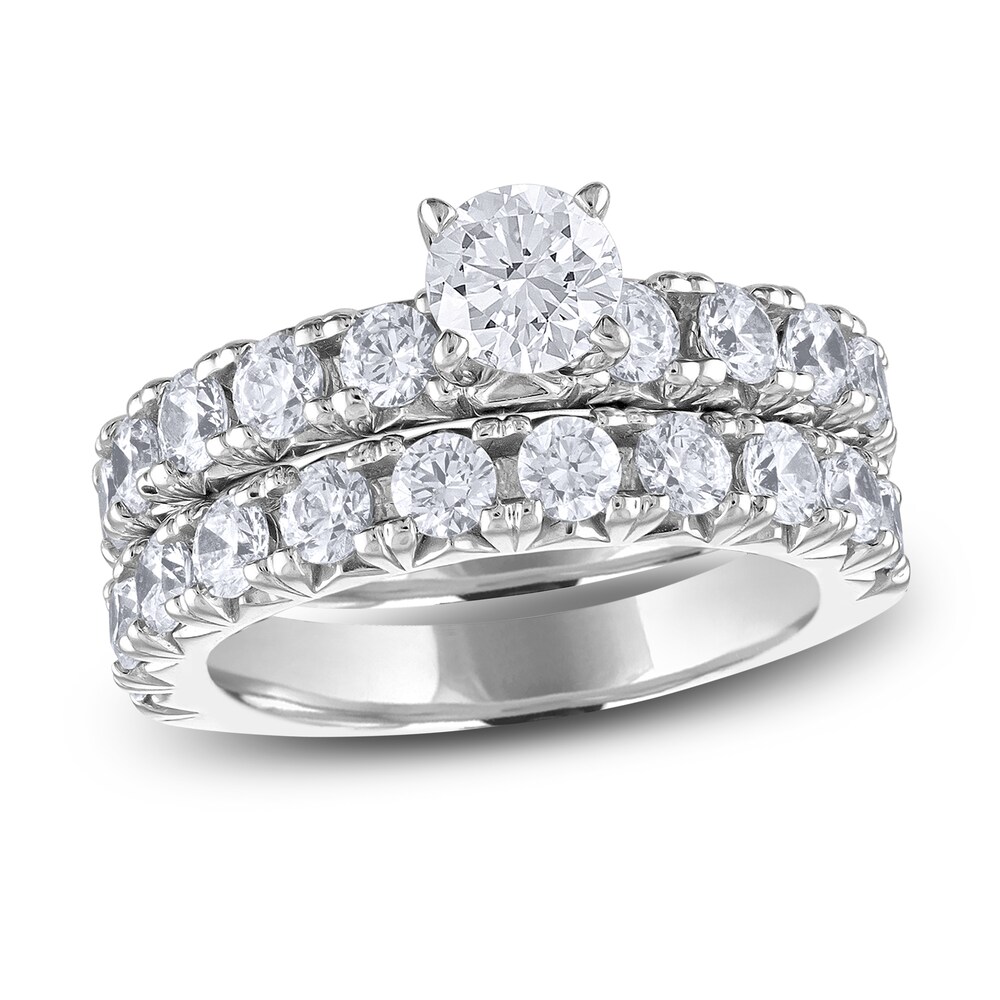 Diamond Bridal Set 3 ct tw Round 14K White Gold Sa3wIXwo