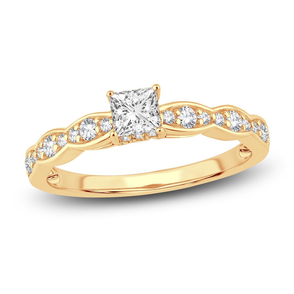 Diamond Engagement Ring 5/8 ct tw Princess/Round 14K Yellow Gold Seh86AY5