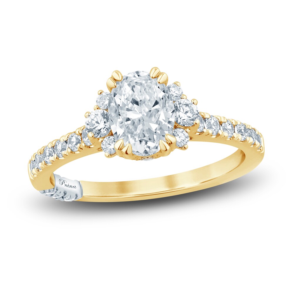 Pnina Tornai Diamond Engagement Ring 1-5/8 ct tw Oval/Round 14K Yellow Gold Skffk6Op [Skffk6Op]