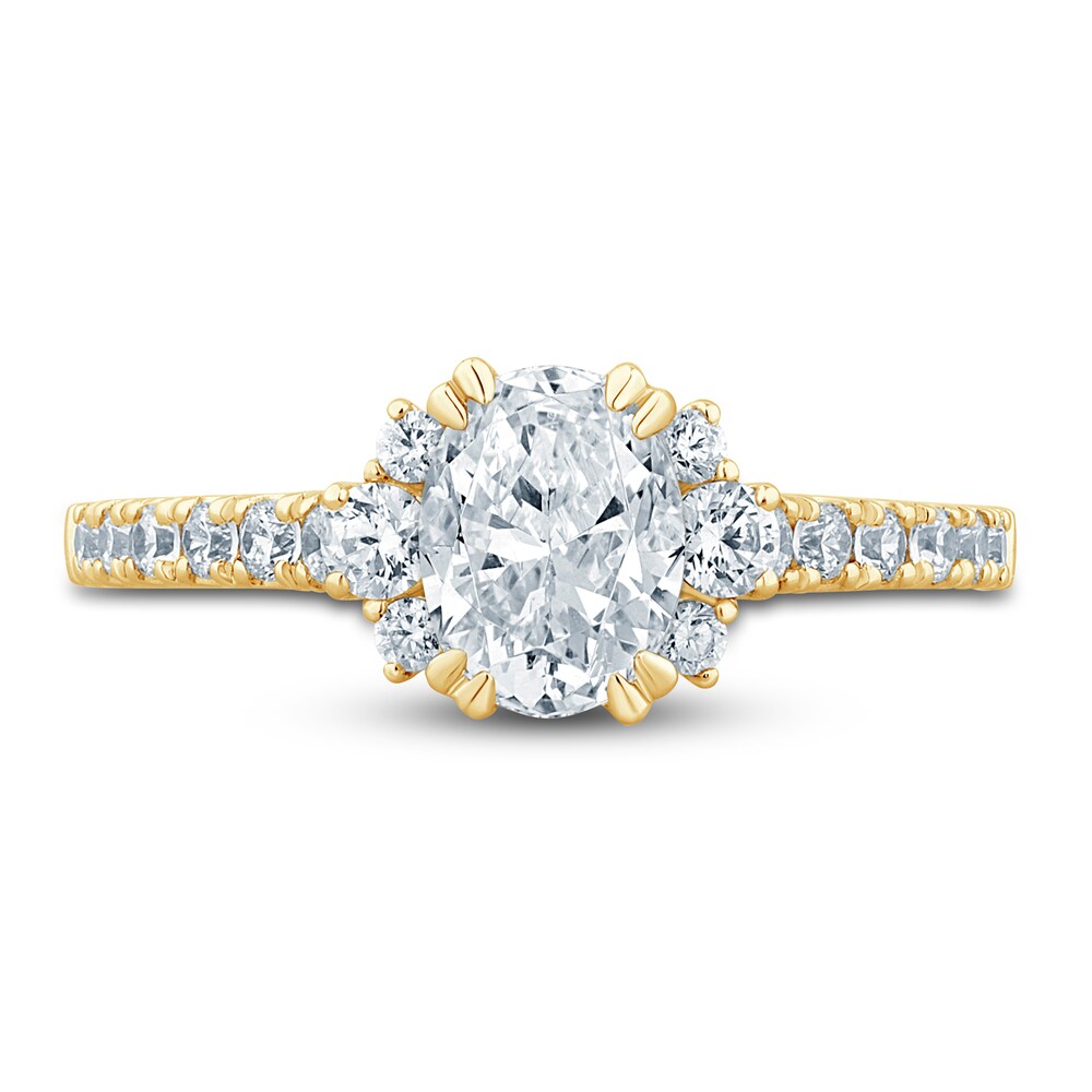 Pnina Tornai Diamond Engagement Ring 1-5/8 ct tw Oval/Round 14K Yellow Gold Skffk6Op