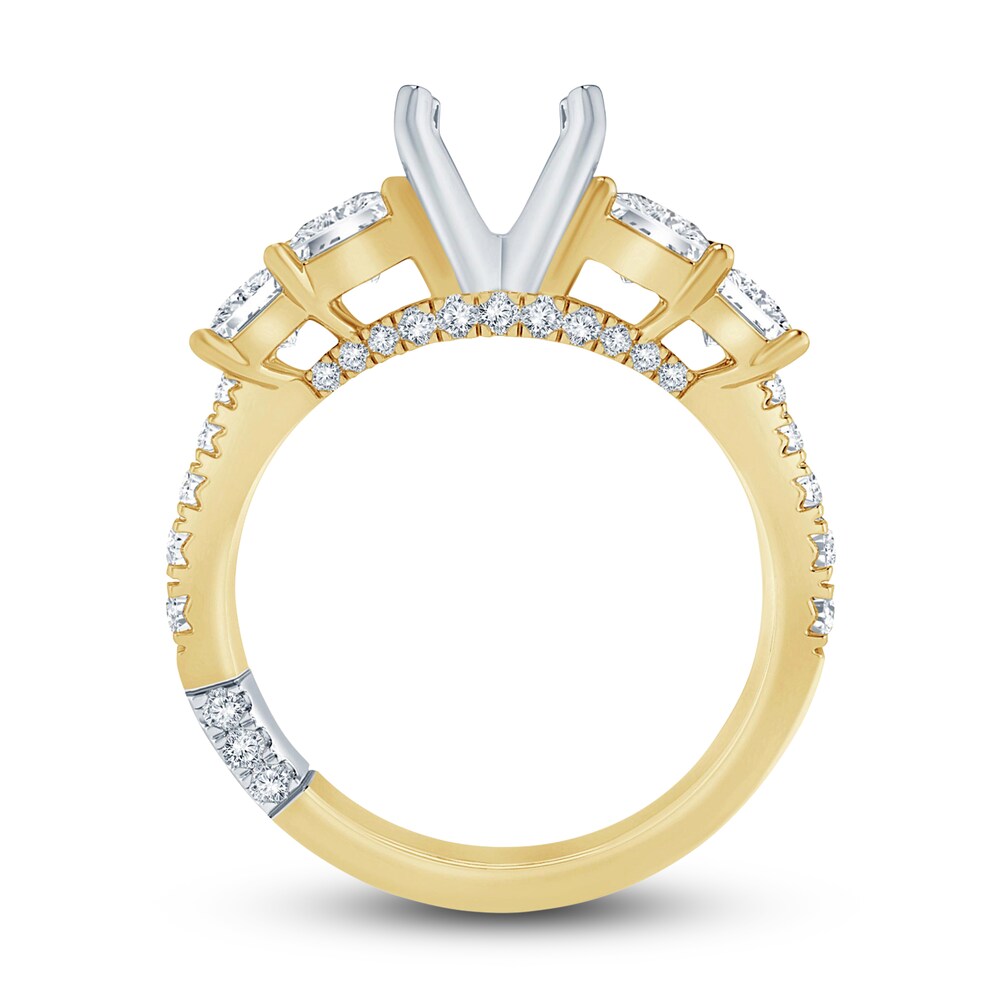 Pnina Tornai Lab-Created Diamond Engagement Ring Setting 1-3/8 ct tw Princess/Round 14K Yellow Gold SnqouHkj