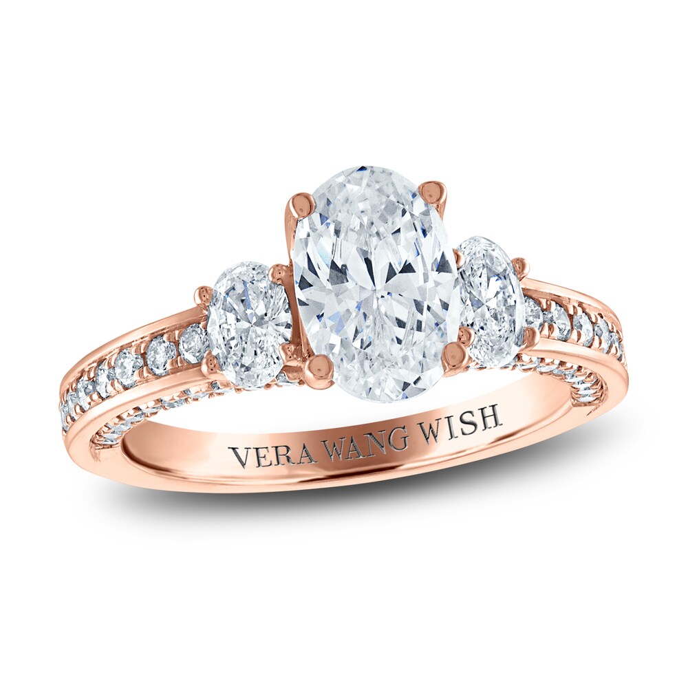 Vera Wang WISH Diamond Engagement Ring 2-1/4 ct tw Oval/Round 18K Rose Gold Sopjue9J