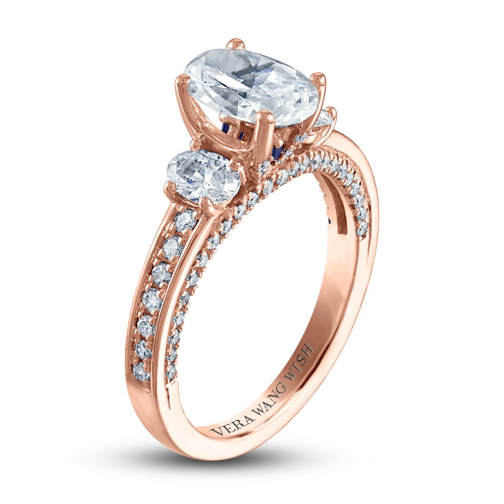 Vera Wang WISH Diamond Engagement Ring 2-1/4 ct tw Oval/Round 18K Rose Gold Sopjue9J