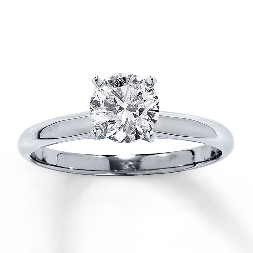 Diamond Solitaire Ring 1 carat Round-cut 14K White Gold (I2/I) Sq5jhcvo