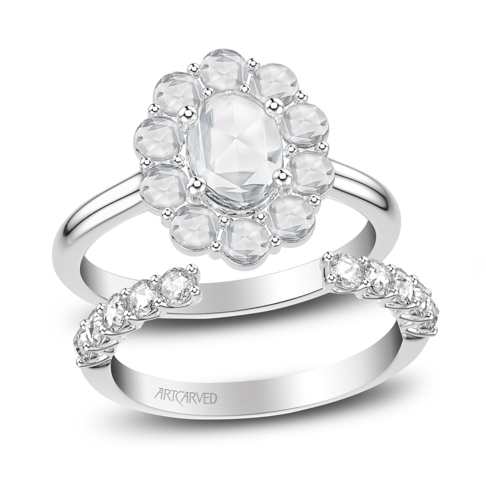 ArtCarved Rose-Cut Diamond Bridal Set 1-1/4 ct tw 14K White Gold T3JzmPOJ
