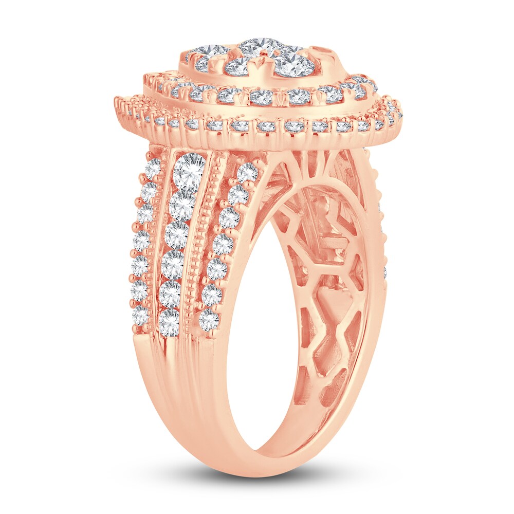 Diamond Ring 2 ct tw Round 14K Rose Gold T49FPzij