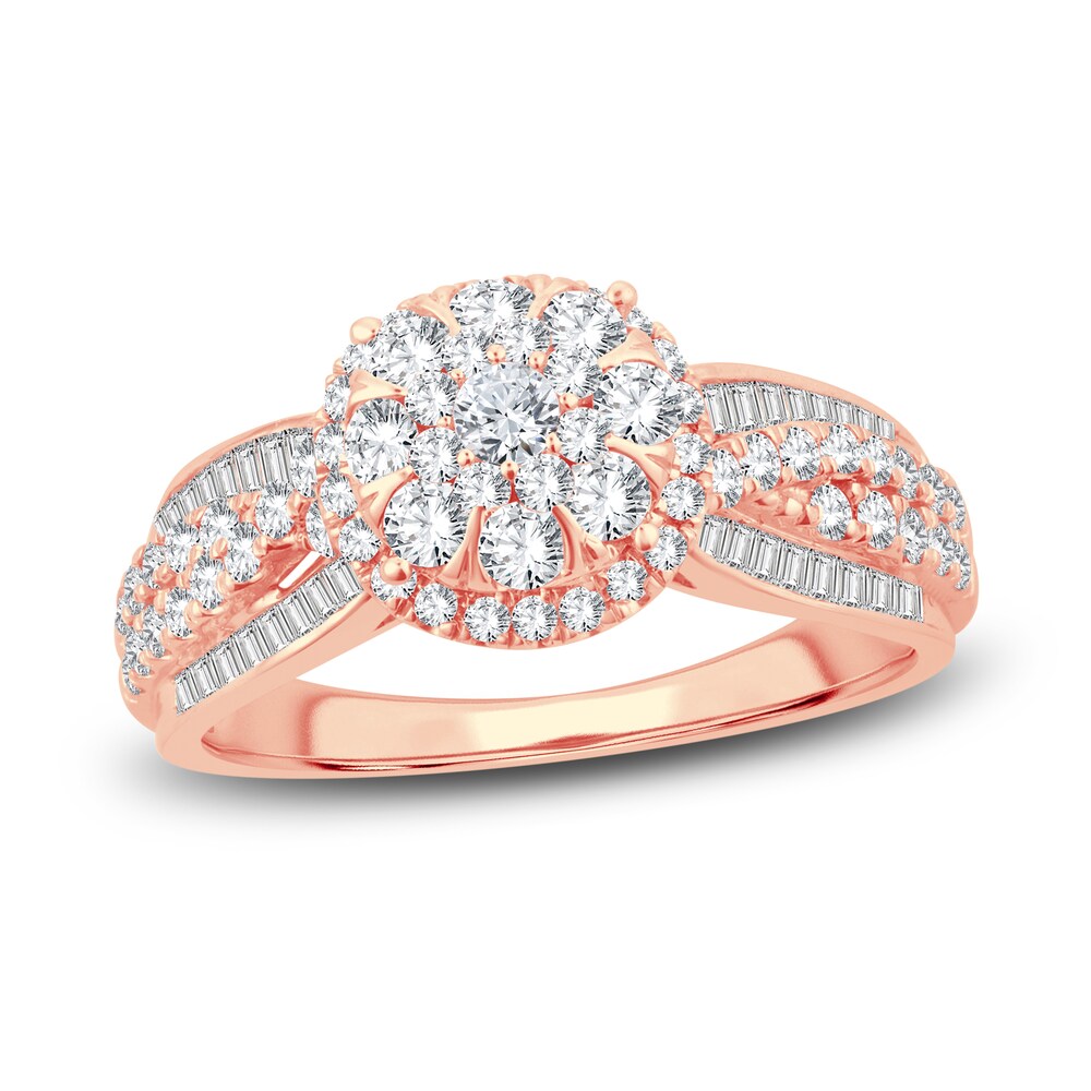 Diamond Ring 1 ct tw Round 14K Rose Gold T4ZvpyiE