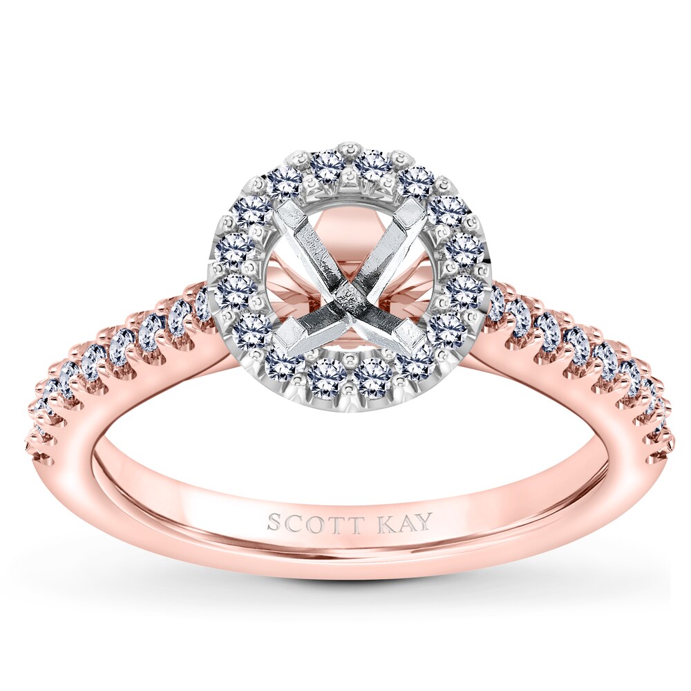 Scott Kay Diamond Ring Setting 3/8 ct tw Round 14K Rose Gold TBjlHknw