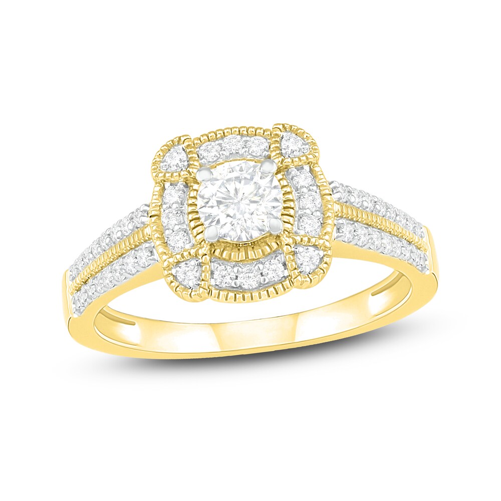 Diamond Engagement Ring 1/2 ct tw Round 14K Yellow Gold TGgUbt0k