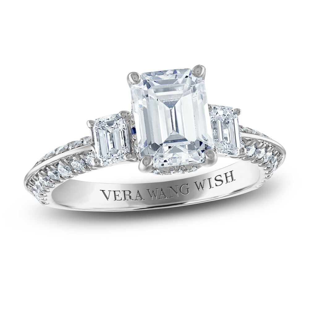 Vera Wang WISH Lab-Created Diamond Engagement Ring 3 ct tw Radiant/Round 14K White Gold TKw0ek1w