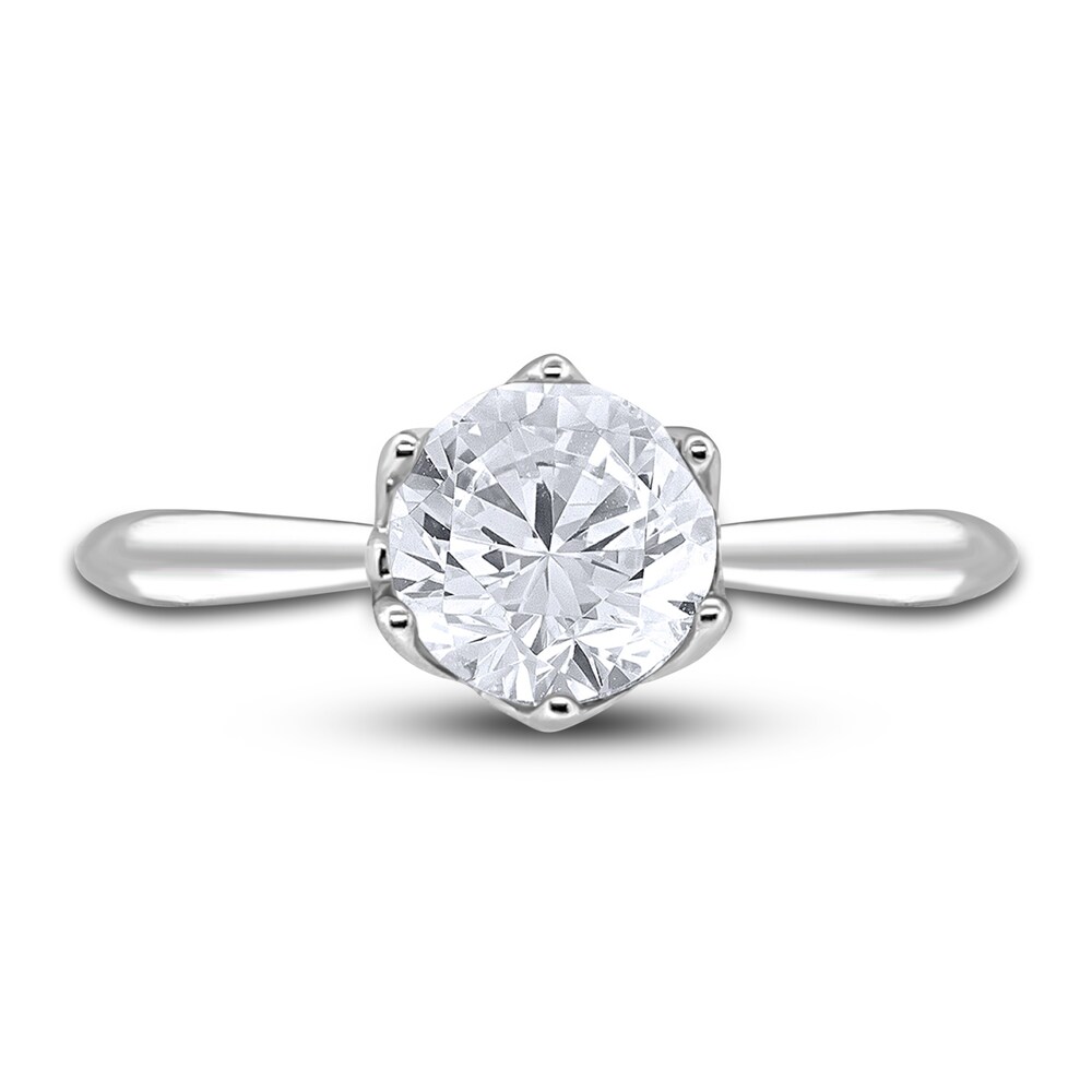Diamond Cathedral Solitaire Engagement Ring 1-1/2 ct tw Round 14K White Gold (I2/I) TONsoUFU