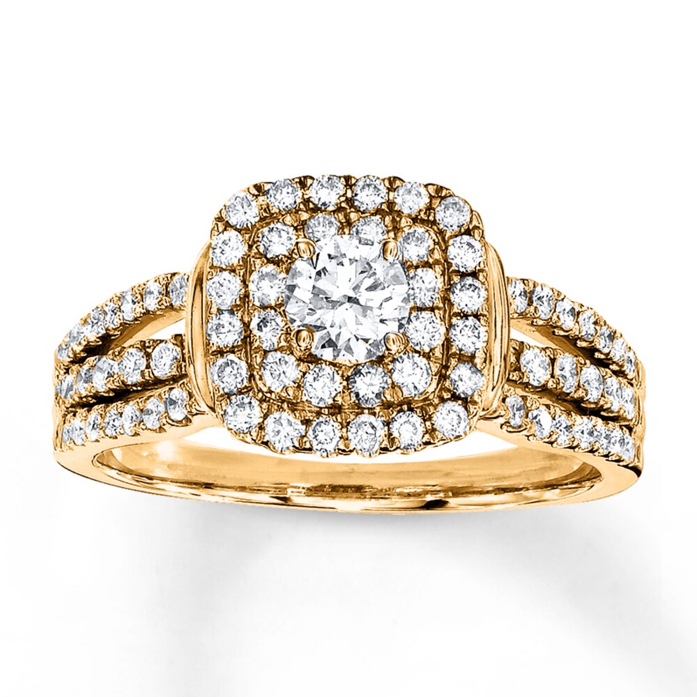 Diamond Engagement Ring 1 ct tw Round-cut 14K Yellow Gold TRRu1Soh