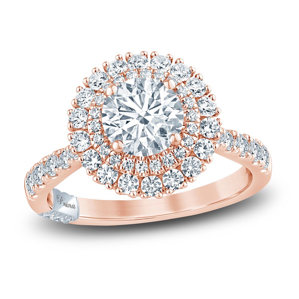 Pnina Tornai Lab-Created Diamond Engagement Ring 1-7/8 ct tw Round 14K Rose Gold TRyHOxz1