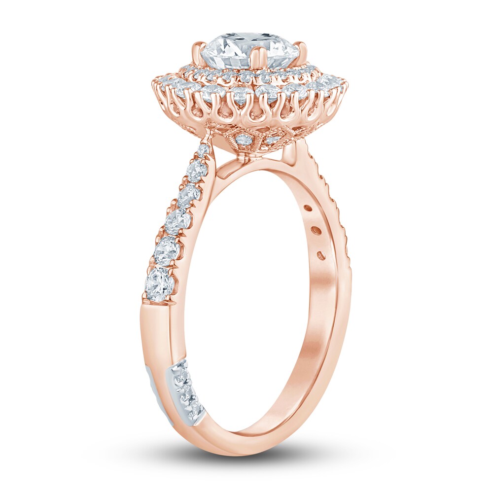 Pnina Tornai Lab-Created Diamond Engagement Ring 1-7/8 ct tw Round 14K Rose Gold TRyHOxz1