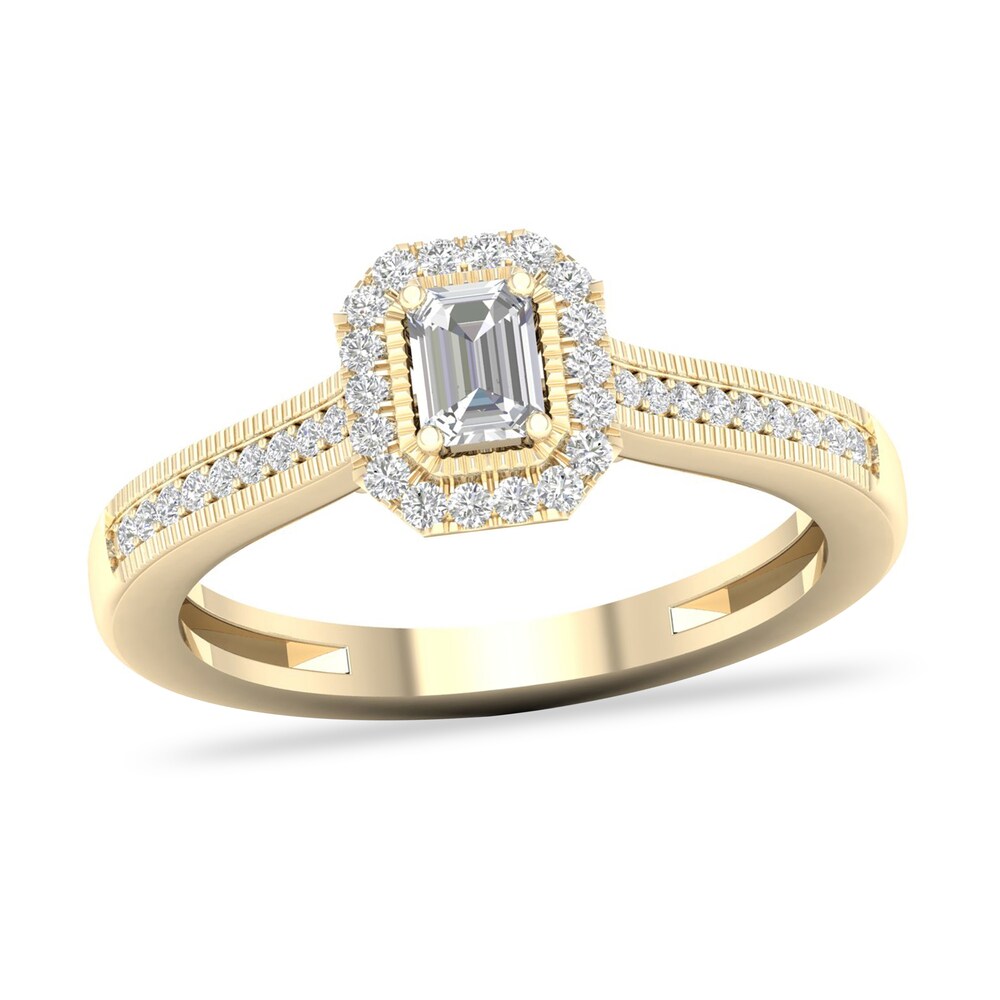 Diamond Ring 1/3 ct tw Emerald-cut 14K Yellow Gold TYQgDi9Y