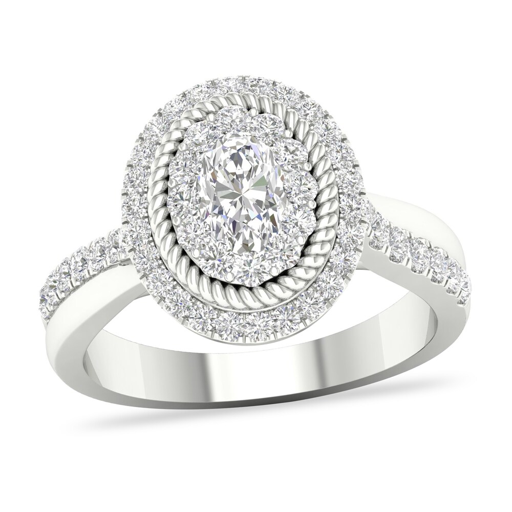 Diamond Ring 1-1/5 ct tw Round-cut 14K White Gold TcTI16Hx