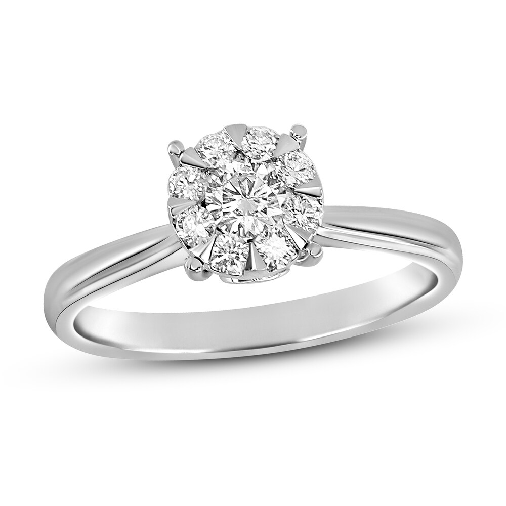 Diamond Engagement Ring 3/8 ct tw Round 14K White Gold TfeoF5Se [TfeoF5Se]