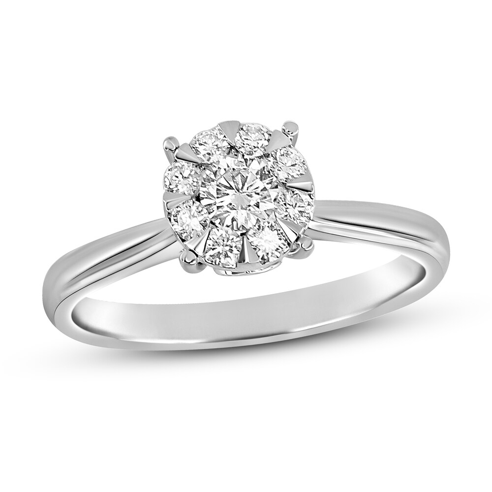 Diamond Engagement Ring 3/8 ct tw Round 14K White Gold TfeoF5Se