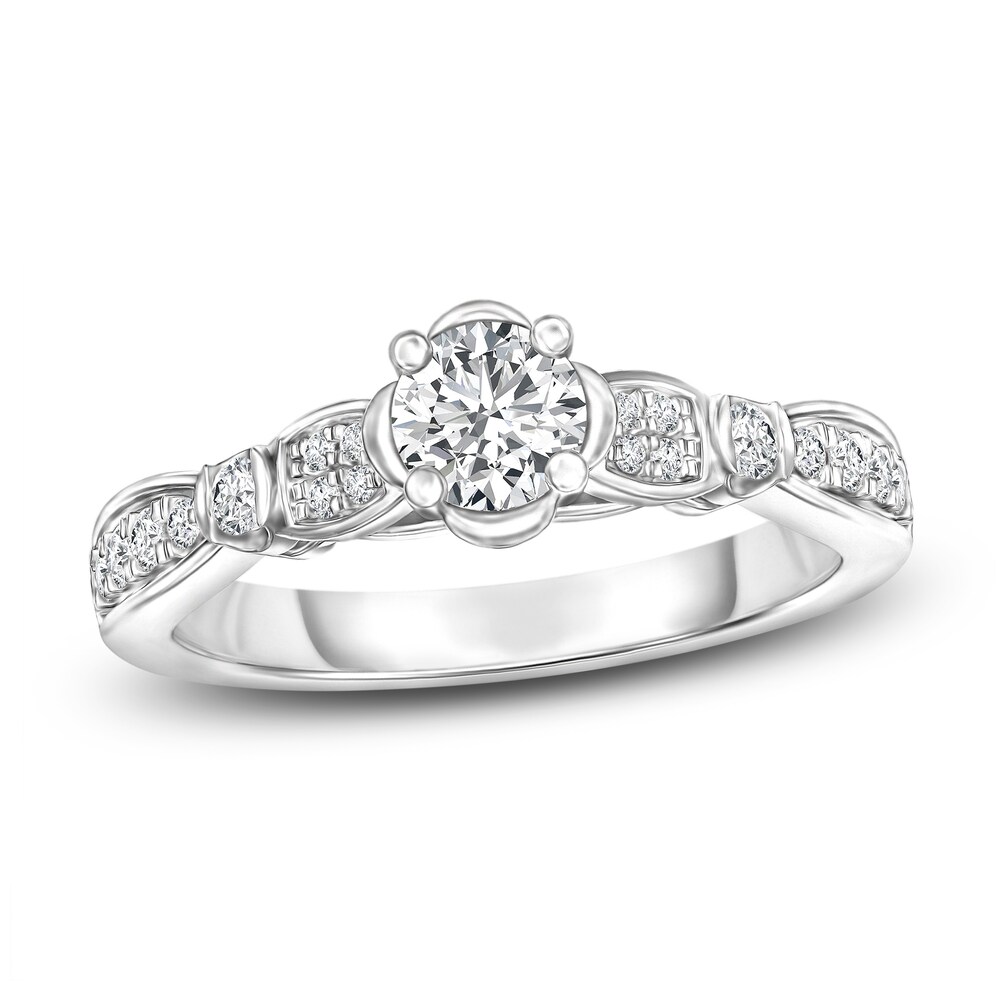 Diamond Engagement Ring 1/2 ct tw Round 14K White Gold TmZBuTkX