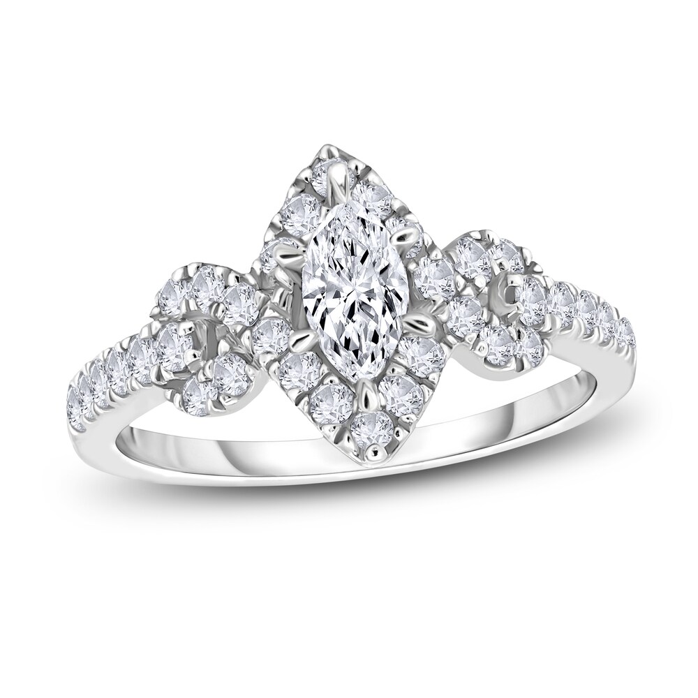 Diamond Engagement Ring 3/4 ct tw Marquise/Round 14K White Gold Tn8xpBcv [Tn8xpBcv]