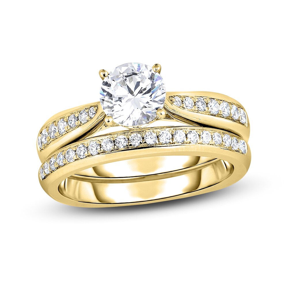 Diamond Bridal Set 3/4 ct tw Round 14K Yellow Gold TpVe6mxC