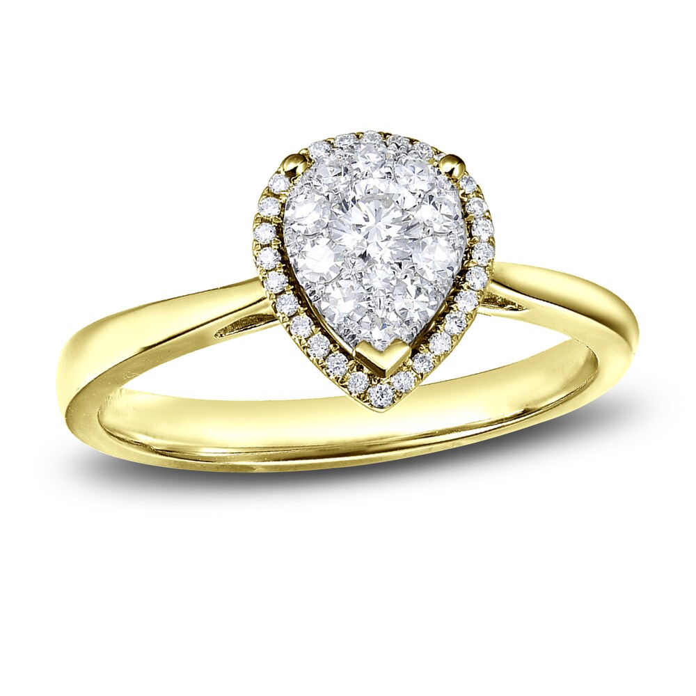 Diamond Engagement Ring 1/2 ct tw Round 14K Yellow Gold TrRNADGo [TrRNADGo]