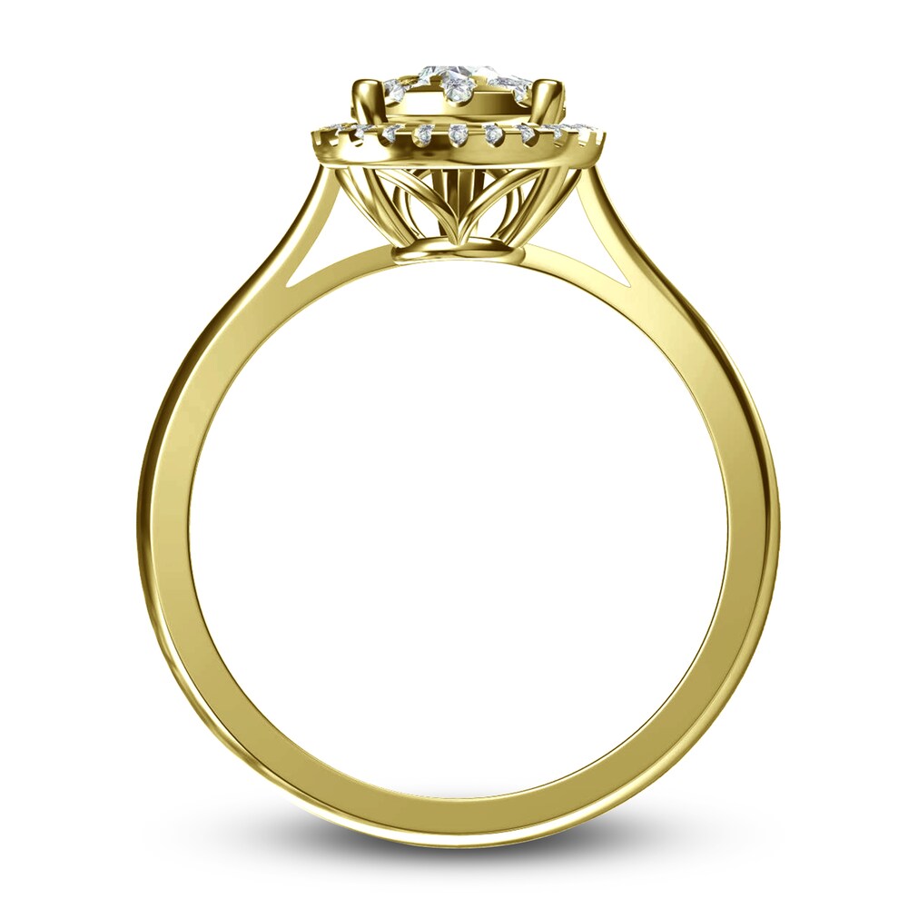 Diamond Engagement Ring 1/2 ct tw Round 14K Yellow Gold TrRNADGo