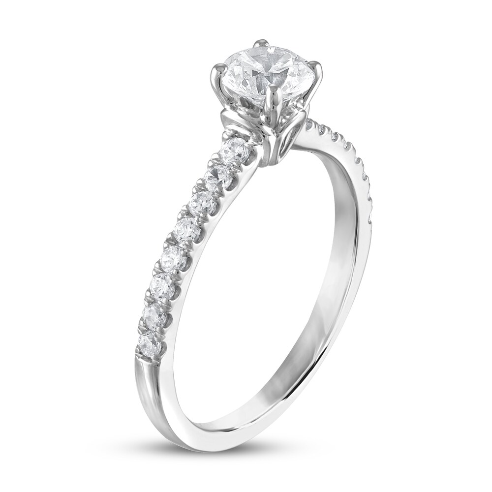 Diamond Engagement Ring 7/8 ct tw Round 14K White Gold Tw4Tf2rf