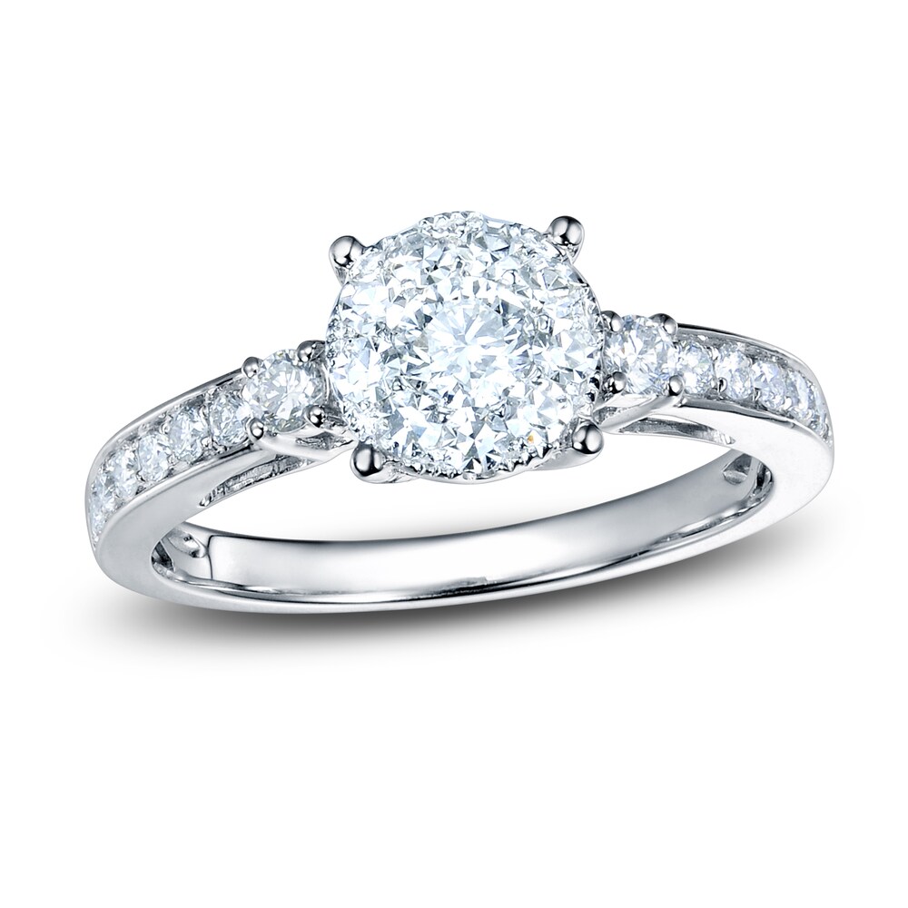 Diamond Engagement Ring 5/8 ct tw Round 14K White Gold TxBlc7Dy