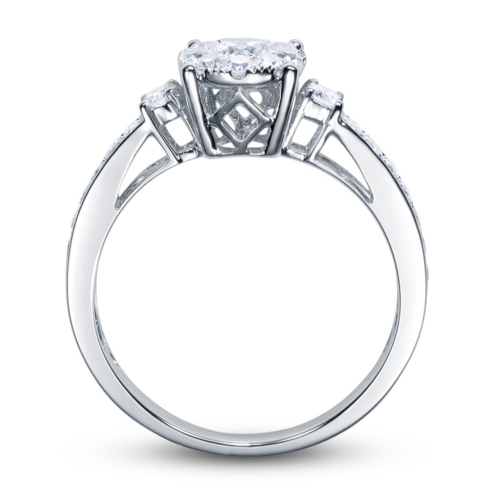 Diamond Engagement Ring 5/8 ct tw Round 14K White Gold TxBlc7Dy