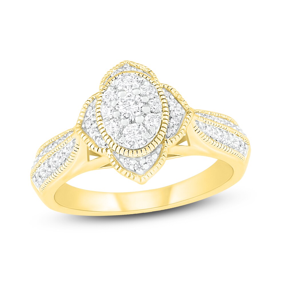 Diamond Engagement Ring 1/2 ct tw Round 14K Yellow Gold U8UXAbAn